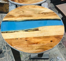 Table ronde époxy, salle à manger ronde, canapé, table en bois de noyer...