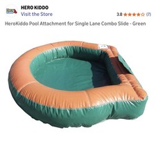 HeroKiddo Green Pool Attachment for Single Slide Combo, Heavy Duty PVC Vinyl