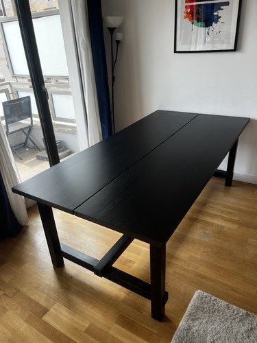 Table extensible noire ikea - table,