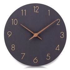 NESIFEE 30 cm Horloge Murale Design Moderne Pendules Murales Silencieuse en Bois