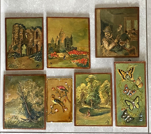 Lot petits tableaux anciens - petits,