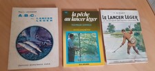 Lot de 3 livres sur la pêche au lancer léger - 1946 - 1972 - 1983 - - truite