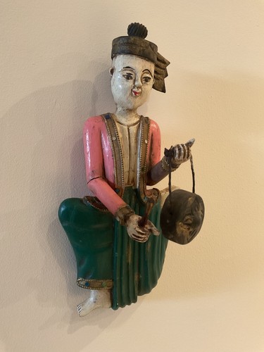 Statuette bois musicien - statuette,