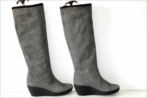 Bottes compensées cuir - cuir, souple