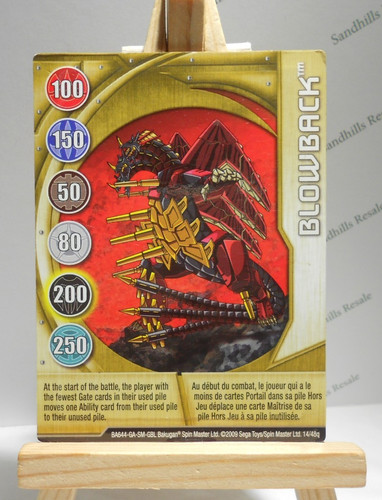 Bakugan card blowback gold - card,