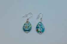 boucles d'oreille en verre de Murano et argent 925 création unique