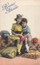 CP HAPPY YEAR BOY AND LITTLE GIRL WITH ROSES FLOWERS - CUSHIONS - 13037