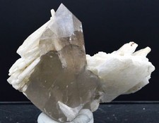 Quartz fumé et cleavelandite - 228 grammes -  Minas Gerais, Bresil