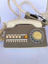 Vintage Philips Old Telephone Multiple Lines Retro With Cable Untested