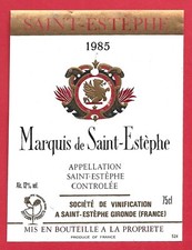 74/8 Label Label SAINT ESTÈPHE MARQUIS DE SAINT-ESTEPHE Vinification Sté