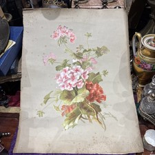 Bouquet De Fleurs  Roses Aquarelle Époque 1900 Sur Carton Souple 64x49  Cm