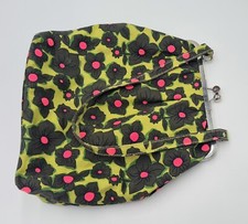 Sac à main fantaisie de vacances en toile de coton vert fleuri kaki et rose