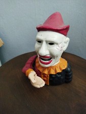 Cast iron piggy bank system decor circus clown