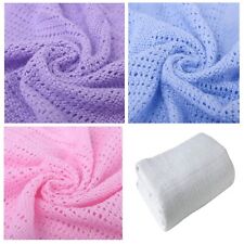 2 x Cotton Baby Cellular Blanket For Crib/Pram/ Buggy/Cot /Moses Basket 70x90cm.