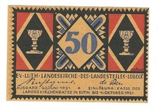 Emergency money - Eutin - possibly Luth. State Church of the district of Lübeck -50 Pf. - 1921