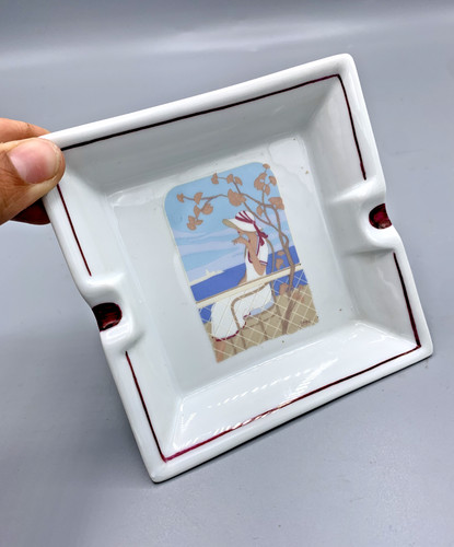 Cendrier vintage porcelaine - cendrier,