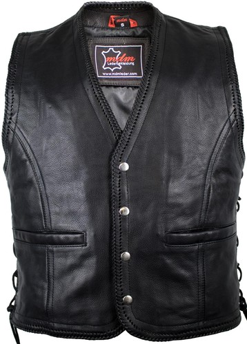 Gilet biker homme cuir - gilet,