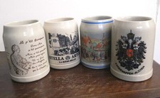 LOT OF 4 STELLA ARTOIS STONEWARE BEER MUGS / LE P TIT QUINQUIN / ALSACE / AUSTRIA