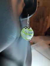 boucles d'oreille en verre de murano et argent 925 création unique