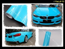 Film vinyle covering bleu claire brillant 152 x 100 cm thermoformable adhesif