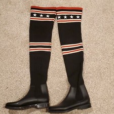 Givenchy Storm OTK Sock Boots Size 37 US 6 Black Red White Botte De Pluie *read*