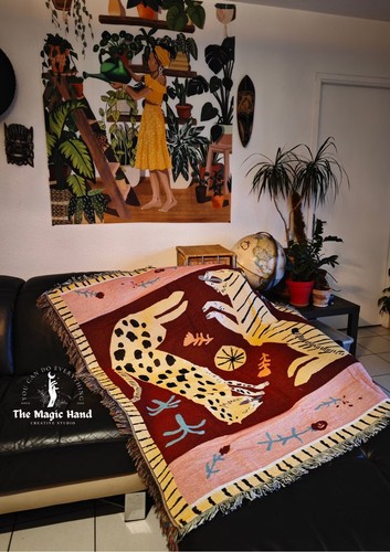 Red tiger blanket throw - tiger,