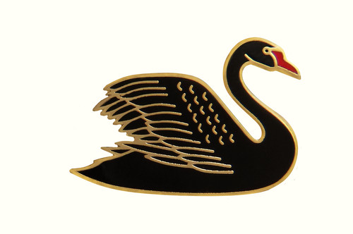 Badge épingle cygne - , noir
