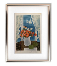 YVES GANNE (1935-2019) LITHOGRAPHIE ORIGINALE VOILIERS A COLLIOURE SIGNEE (76)