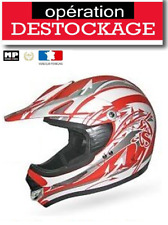 Destockage Casque Moto  Cross Enduro Rouge / Blanc Taille: XL 61-62 cm