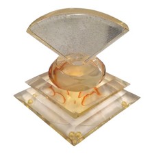 Vtg MCM Modern Art Signed Van Teal Lucite Clear Art Deco Acrylic Sculpture