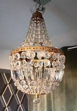 lustre pampilles en verre à 4