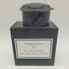 PartyLite Forbidden Fruits Mirrored Black Large Tealight Candle Holder 