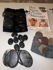 Massage Hot Stones Rocks Facial Basalt Jade Plus Book
