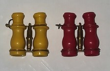 2 ANTIQUE PAIRS GALALITHE TRÉPORT MONT ST-MICHEL 1900 MINIATURE BINOCULARS