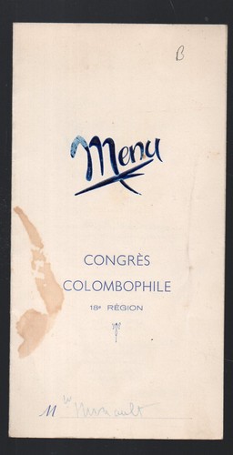 Menu congres colombophile - menu,