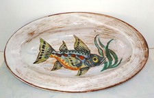Petit plat céramique émaillée Vallauris Poisson - A6