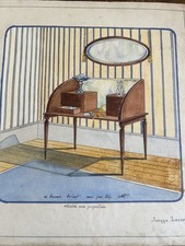 Study & Preparatory Drawing Furniture & Furniture & Interior Cabinetry Watercolor