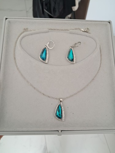 Parure turquoise argent - turquoise,