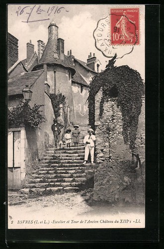 Cpa esvres escalier - esvres,,