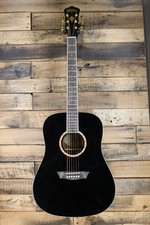 Washburn WD100DLBK  Dreadnought  Acoustic Guitar - Black  #R4148