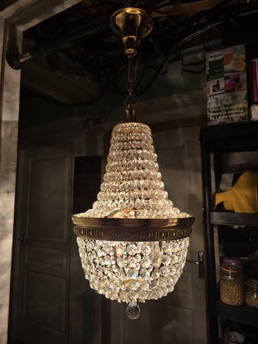 Lustre pampilles montgolfière - lustre,