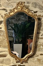 Miroir baroque bois doré et