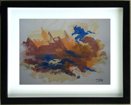 Dessin gouache diable bleu - gouache,