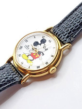 Lorus Disney Mickey Mouse Watch V811-X180 Gold Tone - Runs New Battery