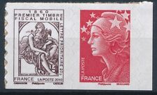 Timbre France Adhésif 507** Timbre fiscal Mobile rouge a Droite