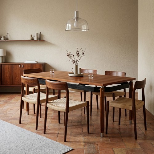 Table vintage hêtre - hêtre, acajou