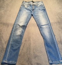 Izac Jeans Men W28 L31 Blue Straight Stretch Distressed