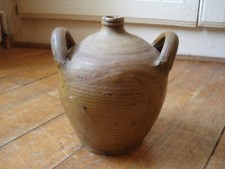 Petite cruche en grès vernissé jarre à huile ancienne potiche art populaire