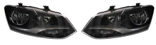 2x PHARE AVANT DROITE +GAUCHE ÉLECTRIQUE + MOTEUR H7 NOIR POUR VW POLO 2009- !