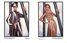 1980 YSL Yves Saint Laurent David Bailey Iman 9-page MAGAZINE AD